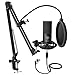 FIFINE Studio Condenser USB Microphone Computer PC Microphone Kit with Adjustable Scissor Arm Stand Shock Mount for Instruments Voice Overs Recording Podcasting YouTube Karaoke Gaming Streaming-T669