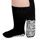 ZAKASA Extra-Wide Socks for Swollen Feet: 3 Pairs Non Slip Diabetic Socks for Men Women with Grips Hospital Edema 9-15