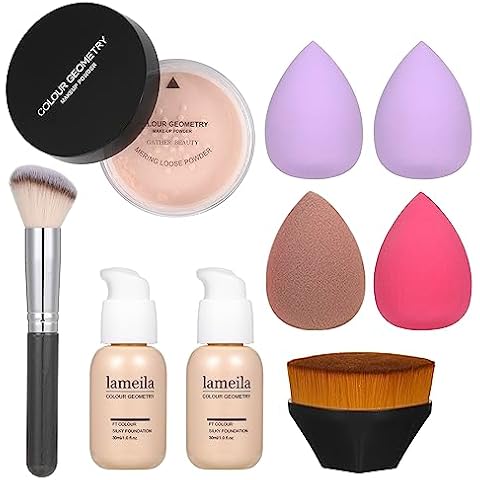 Foundation Liquid Full Coverage Makeup Powder Foundation Brush Makeup Sponges Makeup Brushes Set Foundation Makeup Kit Cover