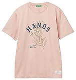 Entspannte Passform United Colors of Benetton T-Shirt Herren, Dunkles Puder, 04 W, M
