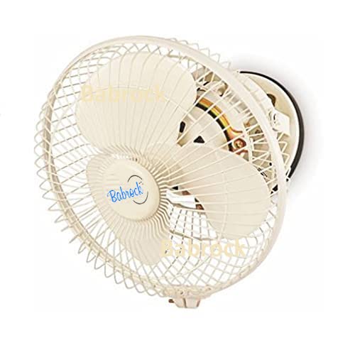 Babrock Off White Cabin Fan Metal Celling Fan 12 Inch, 300 MM with 1 Year Warranty 30% More Air High Speed Wall fan || 100% Copper Motor || Make in India || Cabin || KK@30