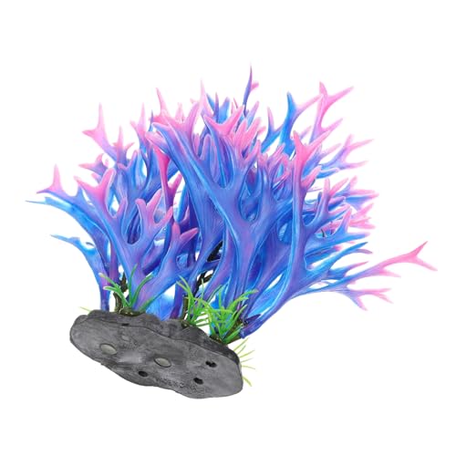 Healifty 水槽用シミュレートサンゴ装飾品 鹿角珊瑚 アクアリウム水中造景 ブルーグリーン色 魚の遊び場と隠れ家に で耐色性に 人工水