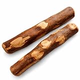 Alp Chew Olivenholz für Hunde – Natürliches Kauholz für Starke Kauer, langlebiges Kauspielzeug zur Zahnpflege, Größe L (250–400 g), 2 Stück