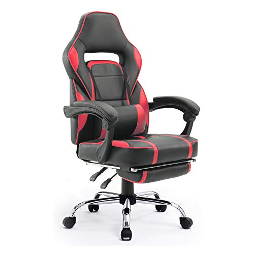 Happy Garden Fauteuil de Bureau Gamer Noir et Rouge Link