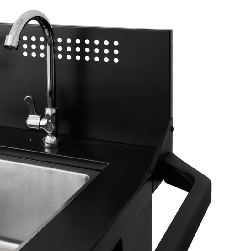 BRASERO by FAVEX – Station Pro Cuisine d'extérieur pour plancha 2 à 3 Feux – Évier INOX intégré – Planche à découper – 155 x 55 x 113 cm