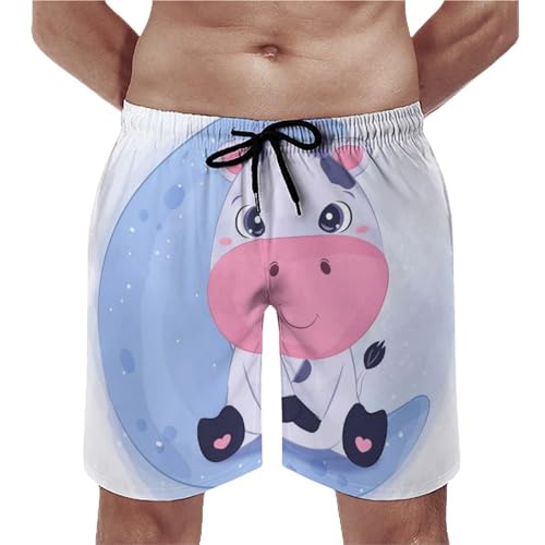 Short de bain homme vache parfait pour la plage : maillot de bain de vacances taille S