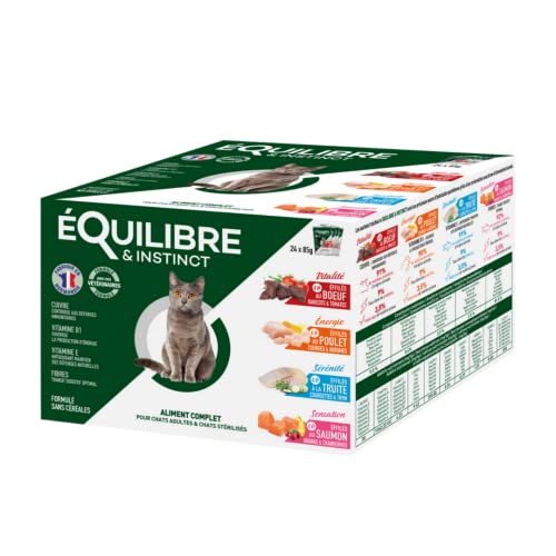 EQUILIBRE & INSTINCT - Chat Stérilisé - Sachet Nourriture Humide Multi Saveur...