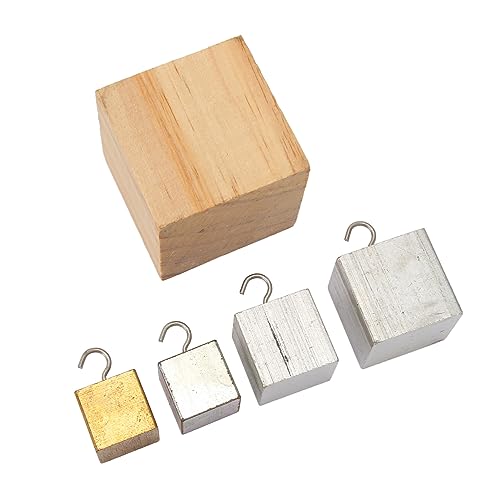 Image of Aramox 5pc Density Cubes Set, Iron Copper Aluminum Wood, Science Education Lab Tools for Density and Specific Heat Exploration