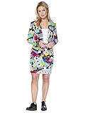 Material: 100% poliéster. Las mujeres Opposuit Testival, tamaño 38, película de la TV Televisión traje chaqueta de falda Carnaval