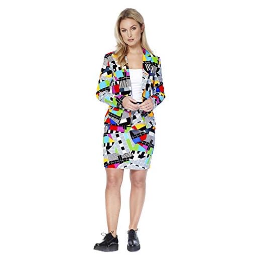 Las mujeres Opposuit Testival, tamaño 38, película de la TV Televisión traje chaqueta de falda Carnaval