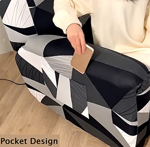 Funda para sillón reclinable elástica con bolsillos OBASDFD 5