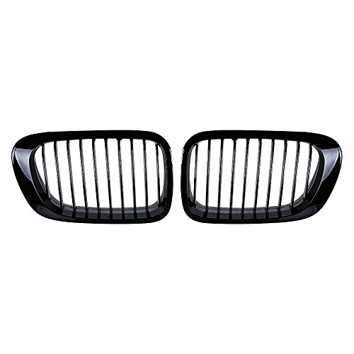 Left Right Black Front Hood Kidney Grille Compatible with 1999-2002 BMW E46 325Ci 330Ci 2-Door Pre-LCI