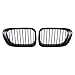 Left Right Polished Black Kidney Grille Grill Compatible with 1999-2002 BMW E46 323Ci 325Ci 328Ci 330Ci 2-Door