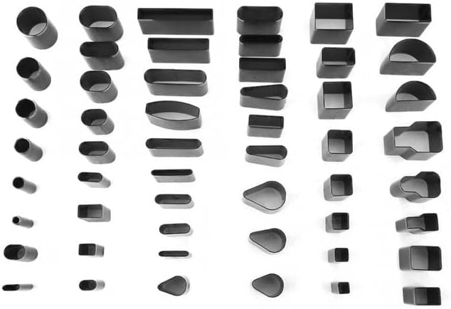 52pcs Multi Shape Leather Hole Punch Cutter Tools Set Handmade DIY Craft Leather Puncher - (Color: Black)