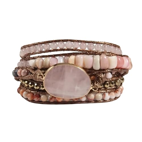 Image of Boho Stone Wrap Bracelet for Women,Turquoise Beaded Bracelet Jewelry Gift