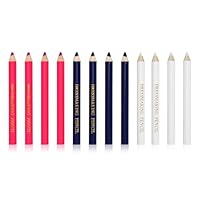 BOXOB 12pcs Fabric Markers for Sewing, Sewing Washable Pencil Disappearing Pen for Fabric Water Soluble Tracing Erasable Chalk Tools Dressmakers Embroidery DIY Crafts (Blue, Pink, White)