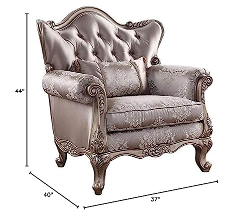 Sillón Tradicional Beige con Tapizado de Tela miniatura 2