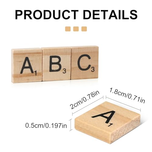 1200 piezas letras de madera para manualidades miniatura 2