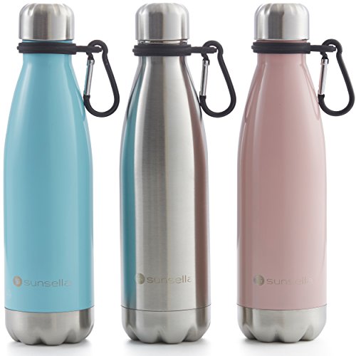 Sunsella Silicone Water Bottle Carrier with Carabiner (2 Pack)