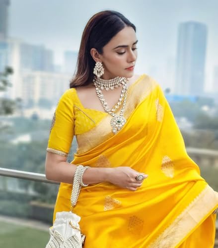 Flosive yellow navratri saree – image 4
