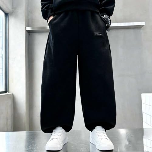 Boys Wide Leg Sweatpants Casual Baggy Elastic Waist School Jogger Pants - image 3
