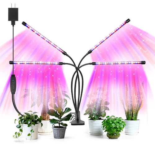 AURAZIGLI Led Grow Lights, 4 Heads Red Blue Plant Light