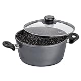 STONELINE Kochtopf mit Glasdeckel - Maße: ø 24 cm, Höhe 11,5 cm, Fassungsvermögen: ca. 4,5 L