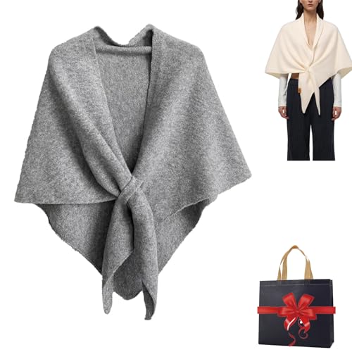 Pashmina Wraps for Women - Knitted Cashmere Shawl Cardigan, Elegant Soft Warm Shoulder Wrap for Fall Winter - Main Image