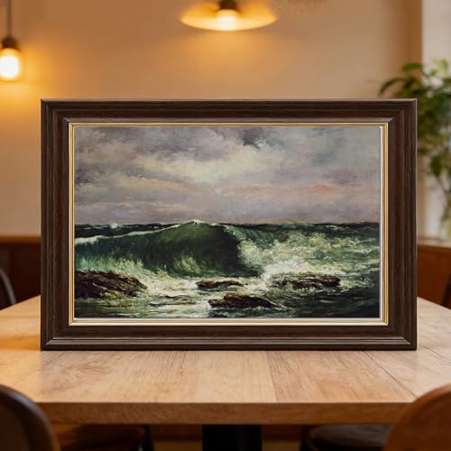 Impression sur toile Courbet vagues cadre mural de salon