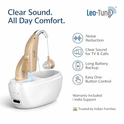 Image of Hearing Aid Machine for Old Age (2 Units) | Noise Cancellation | Ear Machine | Charging Case | Volume Control | Easy to Use | Top Brand | Trusted by 5000+ Users | With Warranty