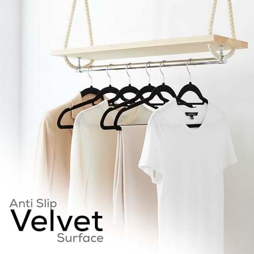 Utopia Home Velvet Hangers 20 Pack – Premium Hangers with Tie Bar - Black - 5