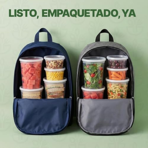 Miniatura 7 de Joyserve Recipientes Para Almacenar Alimentos Deli Con Tapas 48 Juegos 24 De 946 Ml Y 24 De 473 Ml, Plástico Hermético Sin Bpa, Aptos Para Preparar Comida, Microondas Y Lavavajillas