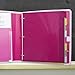 DocIt 4 Pocket Binder, Multi Pocket Folder and 1-inch 3 Ring Binder, Perfect for School, Office and Project Organization, Holds 300 Letter Size Papers, Pink (00939-PK)