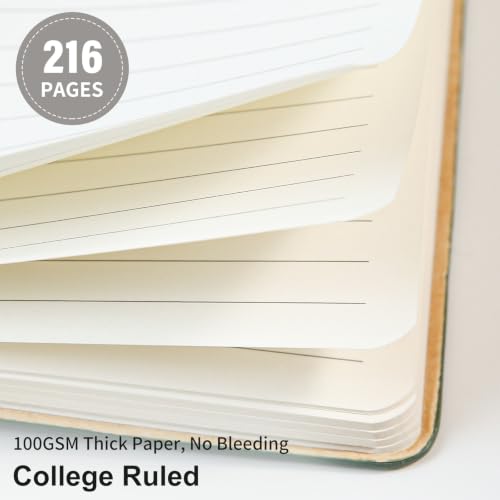 Image of Lined Journal Notebook for Work College Ruled Note Book 5.79 inchx8.27 inch A5 PU Leather Daily Journaling 216 Pages for Women Men Writing Home School Supplies Business (Grey)