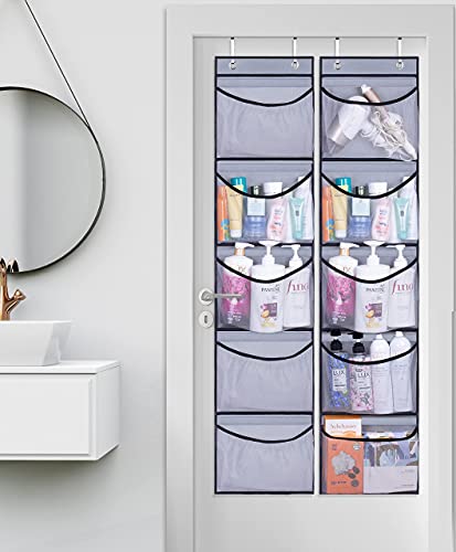 Keetdy Over The Door Organizer Storage For Closet With 5 Pockets Organizer For Bedroom Bathroom, 2 Pack（Grey） #TOP5