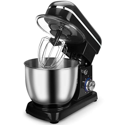 Küchenmaschinen,Mit 5L Mixing Edelstahl Schüssel,Mixer Rührer Knethaken,Schneebesen, Beater Für Wheaten Lebensmittel,Salat,Kuchen 1500W,Schwarz