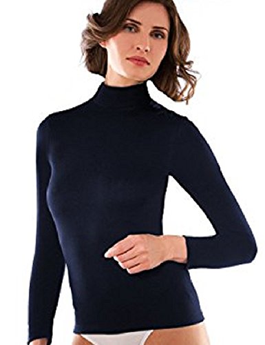 Liabel Lupetto Donna Viscosa Thermo Comfort Maglia Termica (3ª-S-44, Blu)
