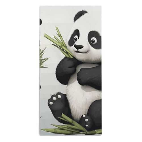 Serviette de bain ultra absorbante panda en microfibre fine 72 cm - 2