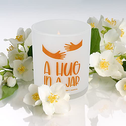A Hug In A Jar Candle -I Miss You Scented Candle For The One You Love. Ideal Thoughtful Uplifting Healing Gift For Lover, Best Friends. Birthday, Mother's Day, Valentine's Day Gift (Jasmine, 10Oz) #TOP4