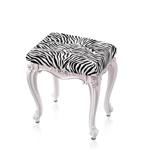 Talayituse Zebra Stripe Print Bar Stools Covers Vanity Chair Cover Stretch Barstool Chair Cover Stool Covers Rectangular Washable Saddle Bar Stool Slipcover Bench Seat Protector, 2 Pack