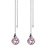 2PCS Pink Pull Chain Crystal Glass Ice Cracked Ball Pull Chain for Ceiling Fan Light Decoration 50cm Extension Chain