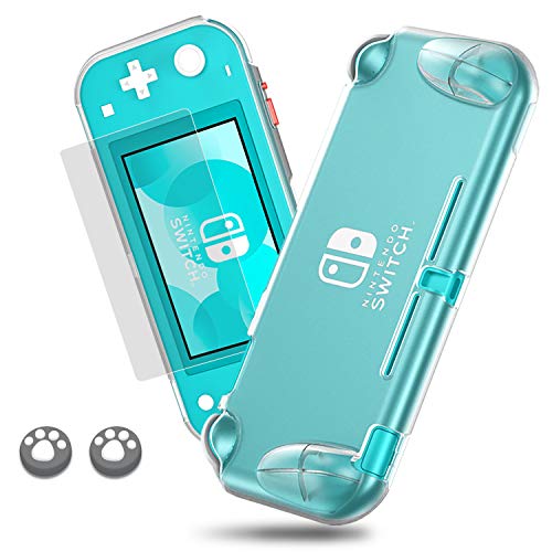 Lammcou Étui de Protection pour Nintendo Switch Lite étui TPU & Protecteur d'écran en Verre trempé 9H & Capuchons de Joystick Capuchons de poignée de Pouce pour Nintendo Switch Lite Case
