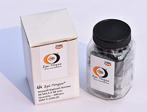 Image of Drywall Gypsum Black Screw Sharp Point Size #6 M3.5 X 38mm (Pack of 200 Pcs)