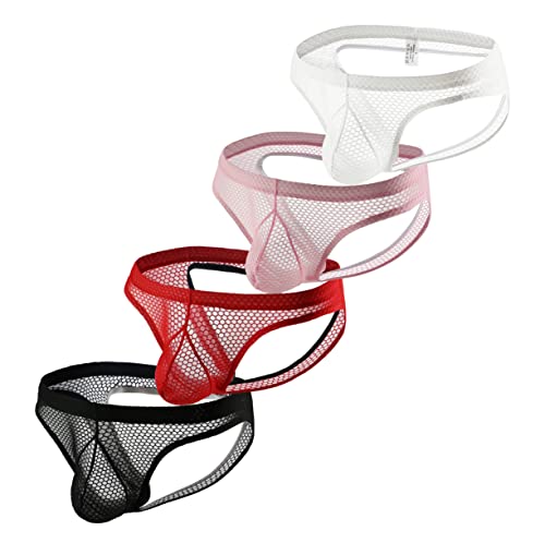 Swbreety Men's See Through Mesh Jockstrap Underwear Jock Strap Backless Underpants