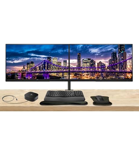 Image of HP Series 5 Pro 24-inch 524pn WUXGA 1200p LCD Monitor 2-Pack Bundled with Desk Mount Dual Stand, USB-C Multiport G5 Dock, MK670 Wireless Keyboard & Mouse, Gel Mouse & Wrist Pad
