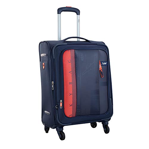Image of Skybags Polyester 58.5 Cms Navy Blue Softsided Spinner Wheels Cabin Luggage Suitcase(Stairw59Nbl)