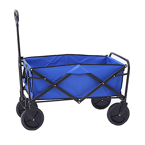 Carro plegable para camping y exterior con porta vasos y bolsa de almacenamiento, manija ajustable, práctico para playa y compras miniatura 1