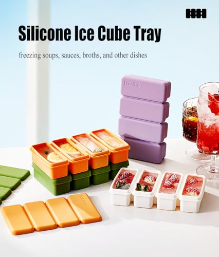 Set de 4 moldes de silicona para hielo con tapa miniatura 2