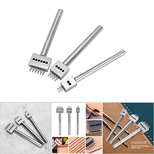 Image of Hole Punch Tool, Leather Craft Kits Durable Belt Punching Tool Spacing Hole Puncher Tool for Leather for DIY for Craft(Spacing 4mm (2+4+6))