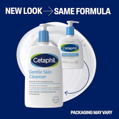Cetaphil Gentle Skin Cleanser, 236ml, Face & Body Wash, For Normal To Dry Sensitive Skin, With Niacinamide & Glycerin, Soap Free, Packaging May Vary - Image 3